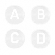 Buchstaben Perlen aus Acryl Mix White transparent