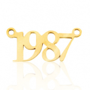 Stainless Steel - Rostfrei Stahl Anhänger/Zwischenstück Jahr 1987 Gold