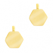 Stainless Steel - Rostfrei Stahl Anh&auml;nger Hexagon Gold