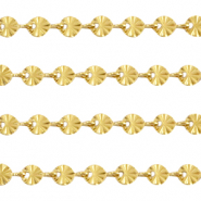 Stainless Steel - Rostfrei Stahl Schmuckzubeh&ouml;r Gliederkette rund Gold