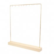 Schmuckdisplay f&uuml;r Kette mit Holz St&auml;nder Natural-gold