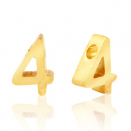 Stainless Steel - Rostfrei Stahl Perlen Zahlen 4 Gold