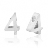 Stainless Steel - Rostfrei Stahl Perlen Zahlen 4 Silber