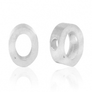 Stainless Steel - Rostfrei Stahl Perlen Buchstaben O Silber