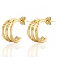 Ohrringe aus Stainless Steel - Rostfreiem Stahl Ohrstecker Creolen Gold