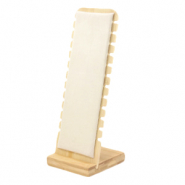 Schmuckdisplay Bambus mit Velvet für Armbänder Natural-white