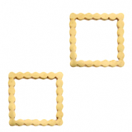 Stainless Steel - Rostfrei Stahl Anhänger/Zwischenstück Viereck Gold