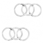 Stainless Steel - Rostfrei Stahl Anhänger/Zwischenstück triple Zirkel Silber