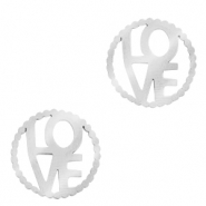 Stainless Steel - Rostfrei Stahl Anh&auml;nger/Zwischenst&uuml;ck "LOVE" Silber