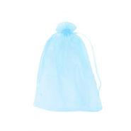 Schmuckbeutel Organza 9x12cm Light turquoise blue