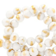 Naturstein Perlen Calcit 8mm White-gold