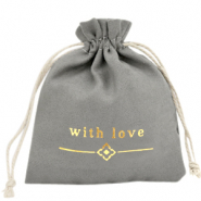 Schmuckbeutel "with love" Grey-gold