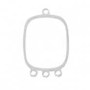 Metall Anh&auml;nger DQ Zwischenst&uuml;ck mit 3 &Ouml;sen Antik silber (Nickelfrei)