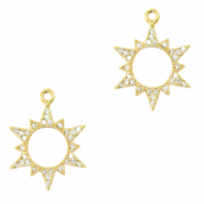 Zirkonia Anhänger Sonne Gold
