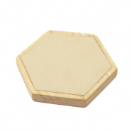 Schmuckdisplay Hexagon Holz mit Imitat Wildleder f&uuml;r verschiedener Schmuck Natural-beige