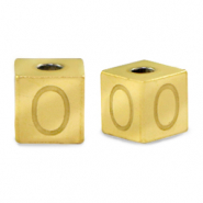 Stainless Steel - Rostfrei Stahl Perlen Buchstaben O Gold