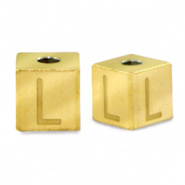 Stainless Steel - Rostfrei Stahl Perlen Buchstaben L Gold