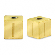 Stainless Steel - Rostfrei Stahl Perlen Buchstaben I Gold