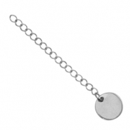 Stainless Steel - Rostfrei Stahl Schmuckzubeh&ouml;r Verl&auml;ngerungskette coin 12mm Silber