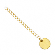 Stainless Steel - Rostfrei Stahl Schmuckzubeh&ouml;r Verl&auml;ngerungskette coin 10mm Gold