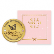 Girls Support Girls Metall Anh&auml;nger DQ Zwischenst&uuml;ck Gold (Nickelfrei) 50% wird gespendet an Free a Girl