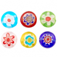 Millefiori-Perlen Disc Blume 8mm Multicolour