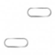 Stainless Steel - Rostfrei Stahl Anhänger/Zwischenstück Oval Silber