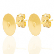 Stainless Steel - Rostfreiem Stahl Schmuckzubeh&ouml;r Ohrring/Ohrstecker f&uuml;r 12mm Cabochon Gold