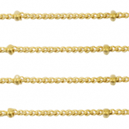 Stainless Steel - Rostfrei Stahl Schmuckzubeh&ouml;r Gliederkette Gourmet Glieder Kugel Gold