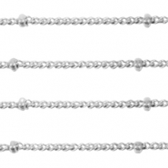 Stainless Steel - Rostfrei Stahl Schmuckzubeh&ouml;r Gliederkette Gourmet Glieder Kugel Silber