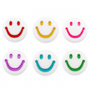 Buchstaben Perlen aus Acryl Smiley White-multicolour
