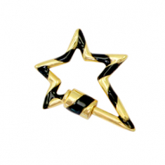 Zirkonia Verschluss Blitz Gold-black