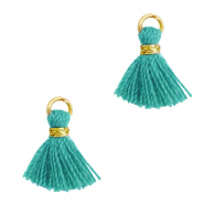 Perlen Quaste 1cm Gold-jade green