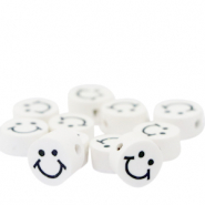 Polymer Perlen Smiley White