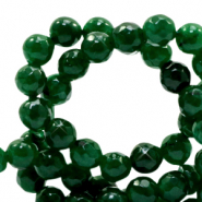 6 mm Naturstein Perlen Jade Facett geschliffen Agata green