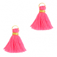 Perlen Quaste 1.5cm Gold-neon pink