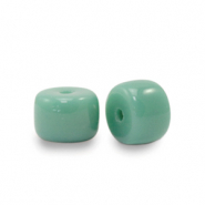 6 mm Rondellen Glasperlen Malachite green