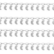 Stainless Steel - Rostfrei Stahl Schmuckzubeh&ouml;r Gliederkette Mond Silber