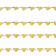 Stainless Steel - Rostfrei Stahl Schmuckzubeh&ouml;r Gliederkette Herz Gold