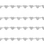 Stainless Steel - Rostfrei Stahl Schmuckzubeh&ouml;r Gliederkette Herz Silber