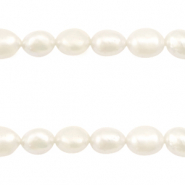 BQ Süsswasserperlen Nugget oval 9x7-8mm Natural white