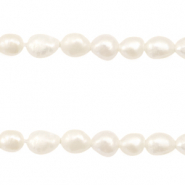 BQ Süsswasserperlen Nugget rund 7-8mm Natural white