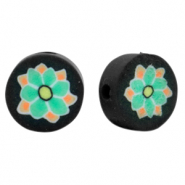 Polymer Perlen Blume Black-green