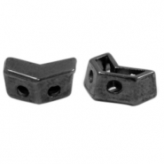 Metall Perlen DQ Duo Beads Pfeil Silber anthrazit (Nickelfrei)