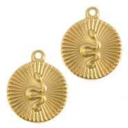 Stainless Steel - Rostfrei Stahl Anh&auml;nger Schlange Gold