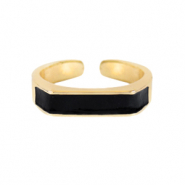 Trendy Ringe Enamel Black-gold