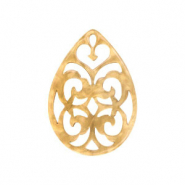 Resin Anhänger Tropfen Barock 38x27mm Semolina beige