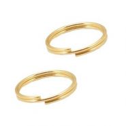 Stainless Steel - Rostfrei Stahl Schmuckzubeh&ouml;r Spaltring 12mm Gold