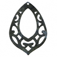 Resin Anh&auml;nger Barock Tropfen Black