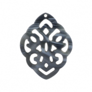 Resin Anh&auml;nger Barock Rhombus Jeans blue